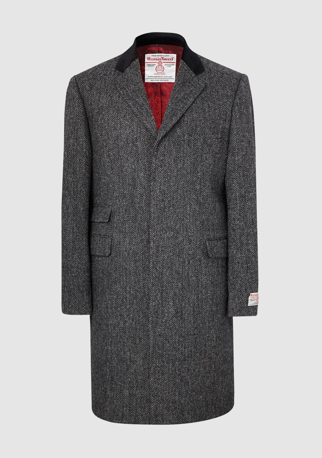 Harris Tweed Coat Mens - Chelsea Overcoat in Charcoal – Bucktrout Tailoring