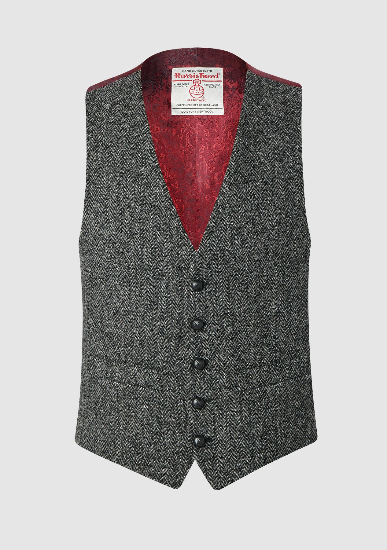 Harris Tweed Mens Iain Waistcoat - Charcoal – Bucktrout Tailoring