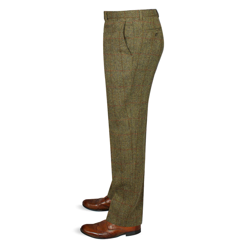 Harris Tweed Trousers - Mustard Check – Bucktrout Tailoring