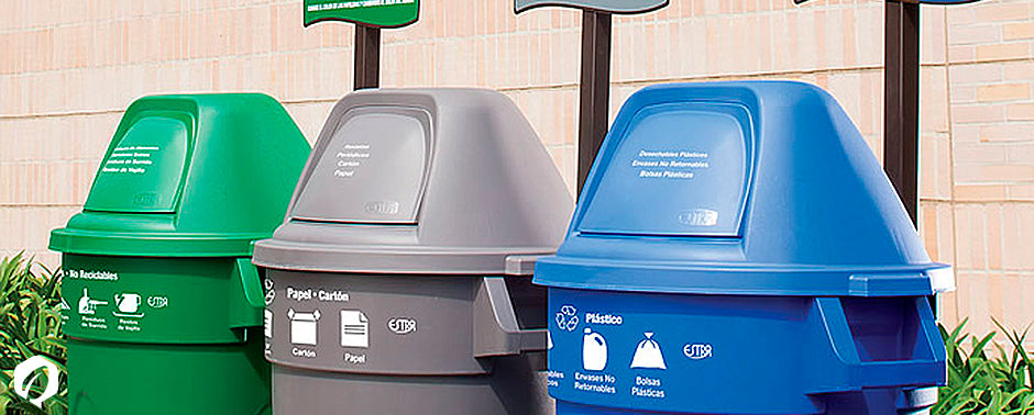 Contenedor de reciclaje vertical - Papeleras, contenedores y cubos de  basura - Seguridad e higiene en el trabajo - Fricosmos