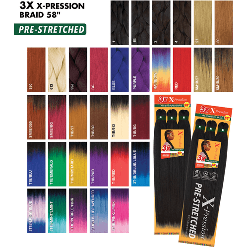 XPression Prestretched Ombre Braiding Hair Extensions 50 COLOUR 1/27
