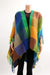 Wool Square Design Poncho with Frills / Multicolor #AO6196 (PC)