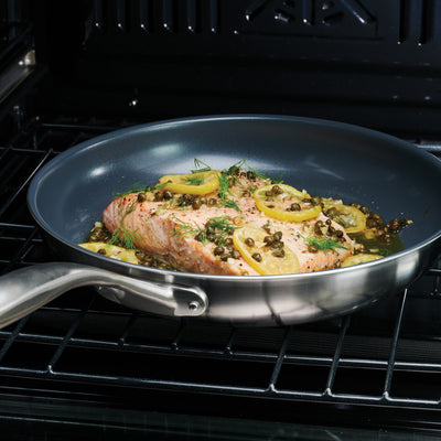 FlavCity 12 in Tri-Ply Clad Fry Pan w/ Ceramic Interior