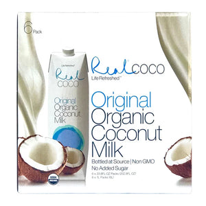 Real Coco Organic Coconut Milk, 1 L, 6 count - SHOP2B