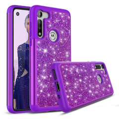 Purple Sparkling Glitter Case for Motorola Moto G Fast