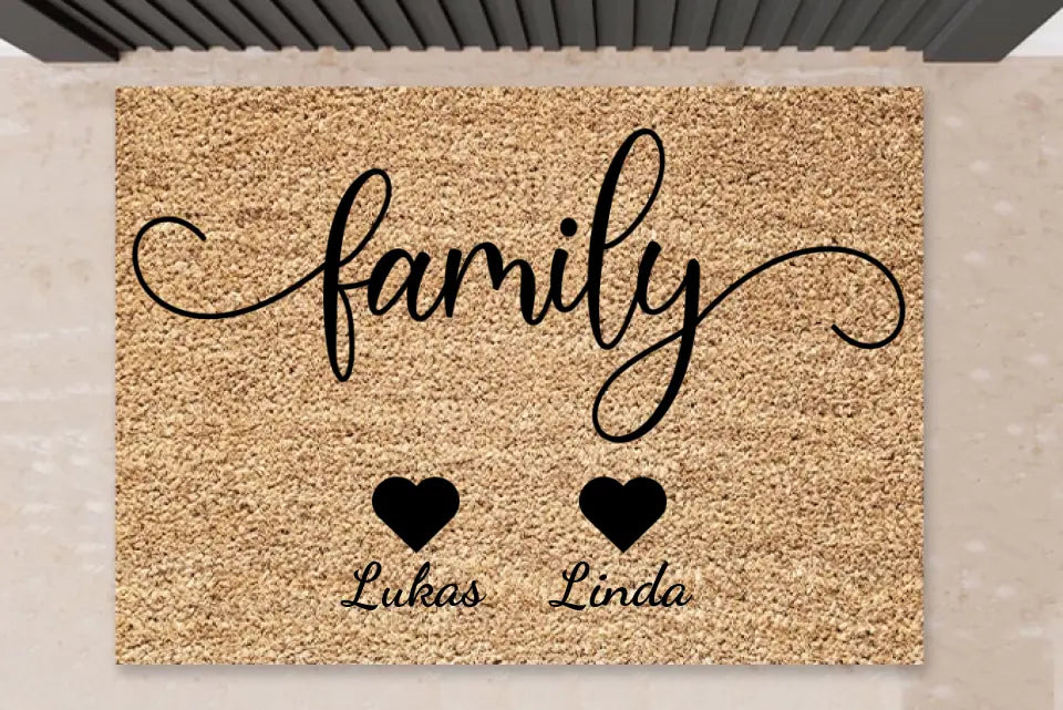 Personalisierte Fußmatte Familie - Family