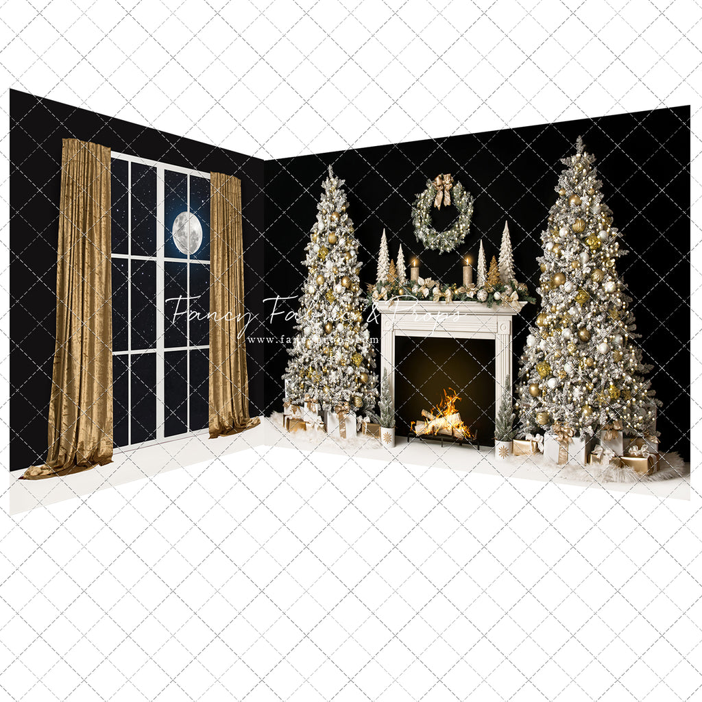 Cozy Christmas Cottage 2pc Room – Fancy Fabric & Props