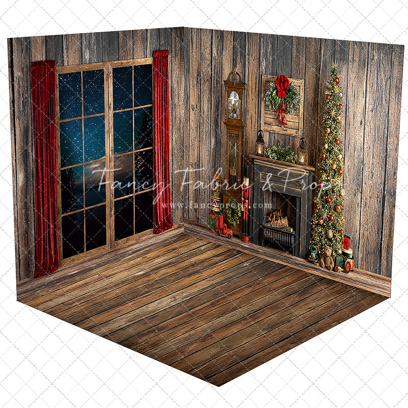 Cozy Christmas Cottage 2pc Room – Fancy Fabric & Props