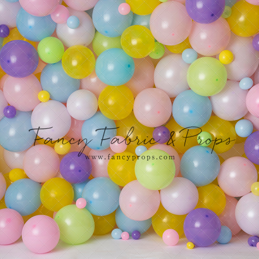 Pastel Palette Balloon Wall Poly Paper Photography Backdrop 