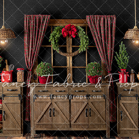 Cozy Christmas Cottage 2pc Room – Fancy Fabric & Props