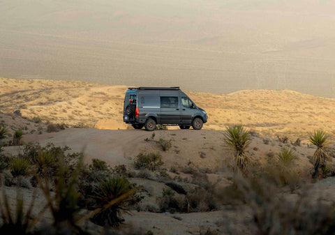 4x4 van overlanding across a scenic vista