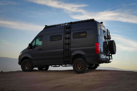 mercedes sprinter van on a hill