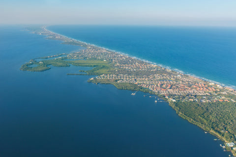 Aerial view of central florida space coast