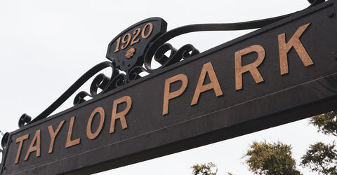 park sign with ornate decoration cocoa village central florida