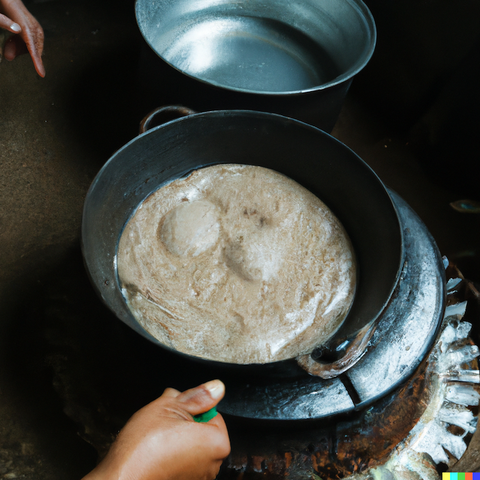 Making the Injera In Skillet Pan