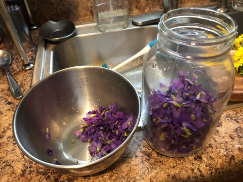 Making a fun kitchen medicine from your backyard