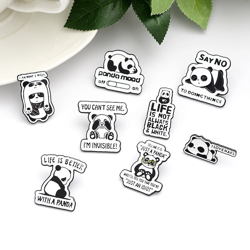 Creative Panda Enamel Alloy Brooch