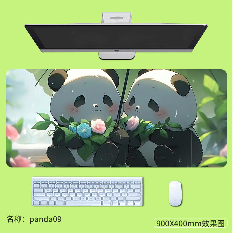 Cute cartoon mouse pad, oversized national treasure, panda keyboard, anti slip pad, girl learning, office, high appearance desk pad