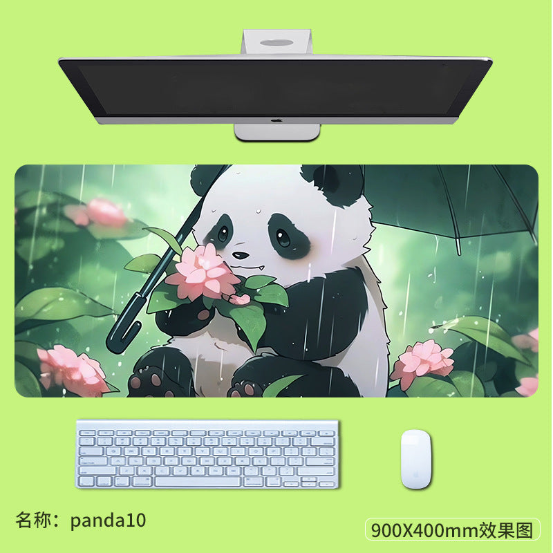 Cute cartoon mouse pad, oversized national treasure, panda keyboard, anti slip pad, girl learning, office, high appearance desk pad