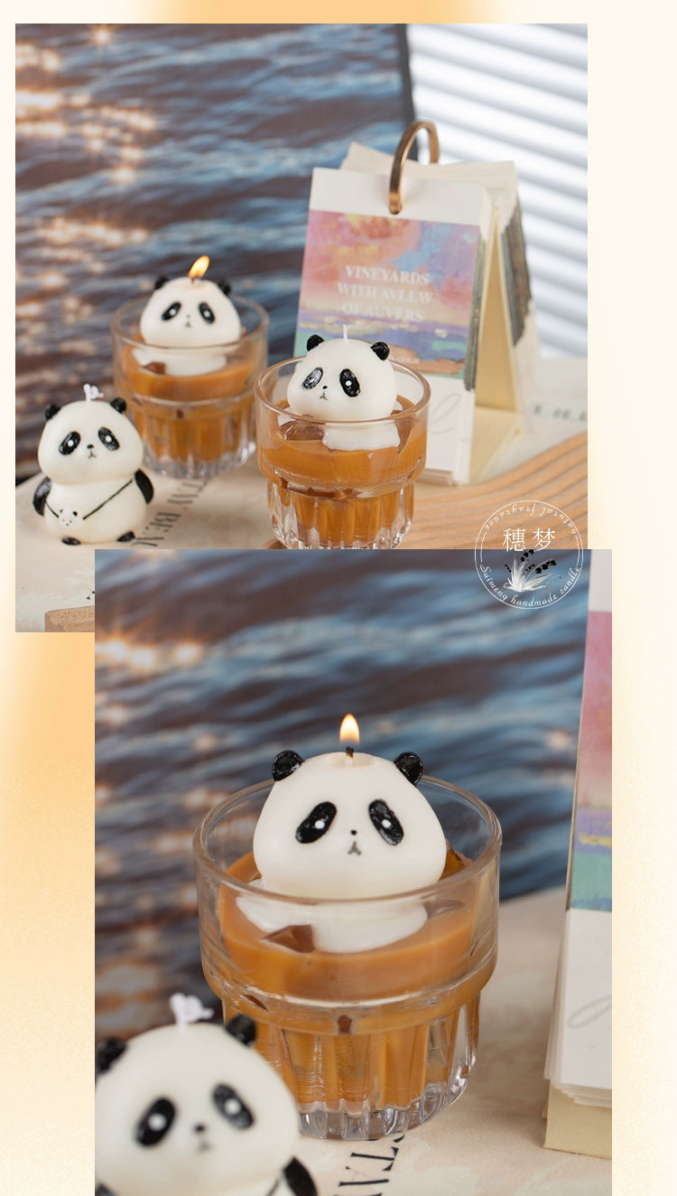 Soybean wax panda coffee creative aromatherapy candle wind gift box home