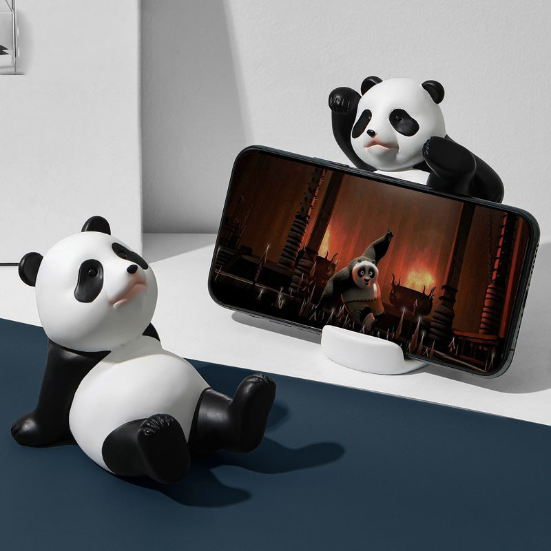 Cute creative Panda mobile phone holder small ornaments desktop home iPad flat support decorations to give gifts.