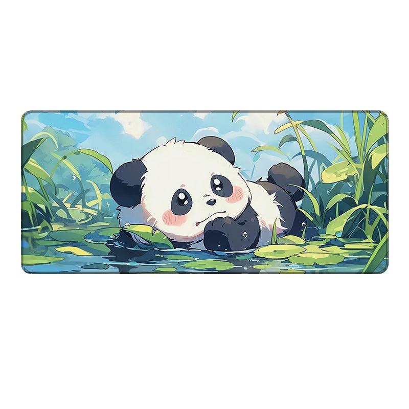 Cute cartoon mouse pad, oversized national treasure, panda keyboard, anti slip pad, girl learning, office, high appearance desk pad