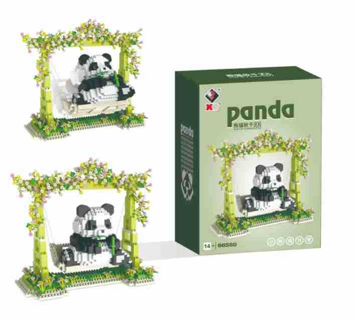 Weili Panda cartoon micro-particle assembly Chinese building block toys cute ornament toys