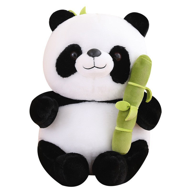 Online celebrity bamboo tube panda baby plush toy simulation Panda hug bamboo doll gift cute children plush doll.