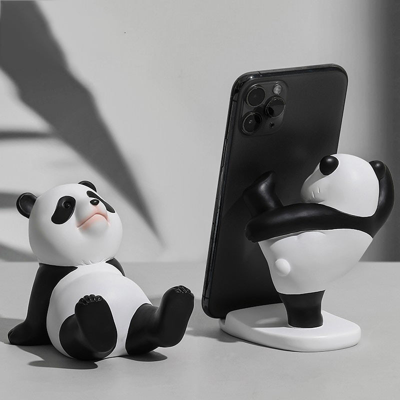 Cute creative Panda mobile phone holder small ornaments desktop home iPad flat support decorations to give gifts.