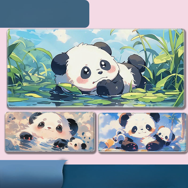 Cute cartoon mouse pad, oversized national treasure, panda keyboard, anti slip pad, girl learning, office, high appearance desk pad