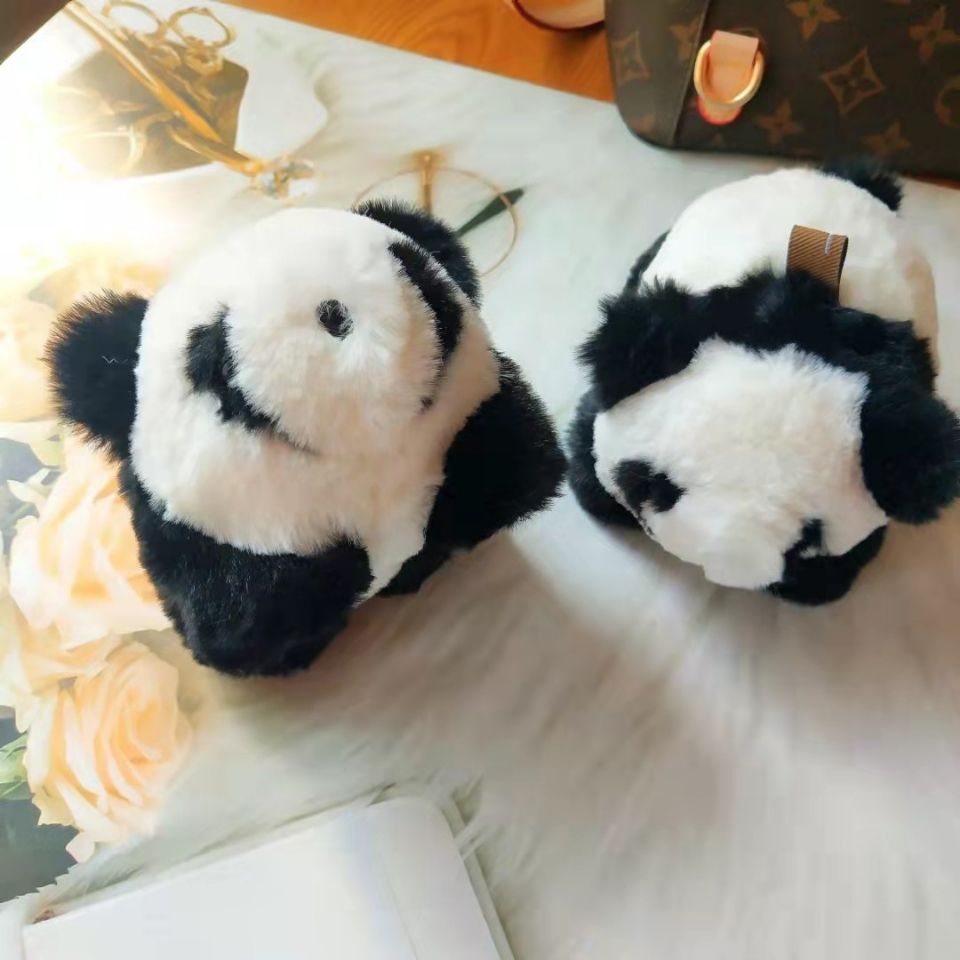 Milk fur panda decorative keychain