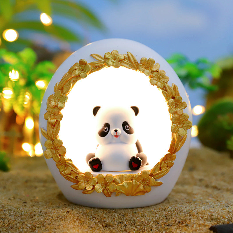 Oval Resin Hanhan Panda Star Lamp