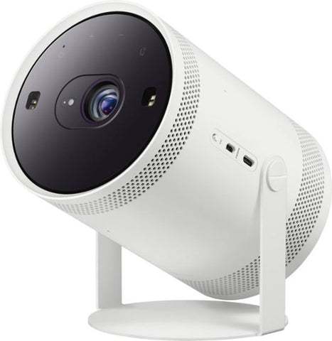 A white portable projector