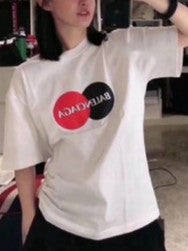 Balenciaga T-shirt Unisex Fashion  Scoop Neck Short Sleeve