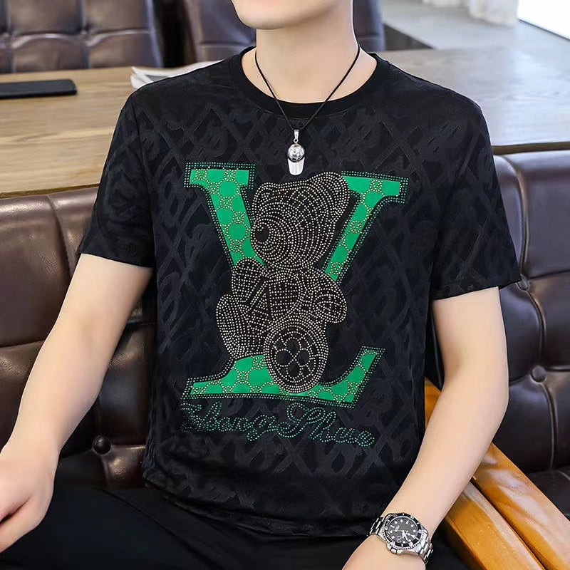 LV Short Sleeve T-shirt Pure Cotton T-shirt Versatile Fashion Brand