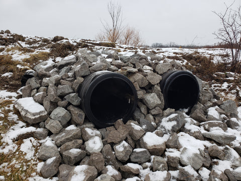 installed 600mm Corrugated HDPE pipe culvert