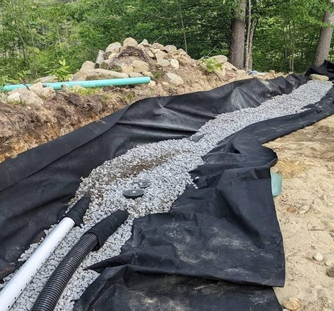 non-woven geotextile in a french drain