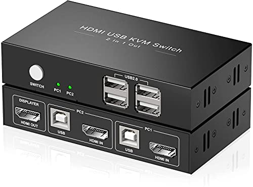 Rybozen USB 3.0 Switch Selector, 4 Port KVM Switch USB Peripheral Swit –