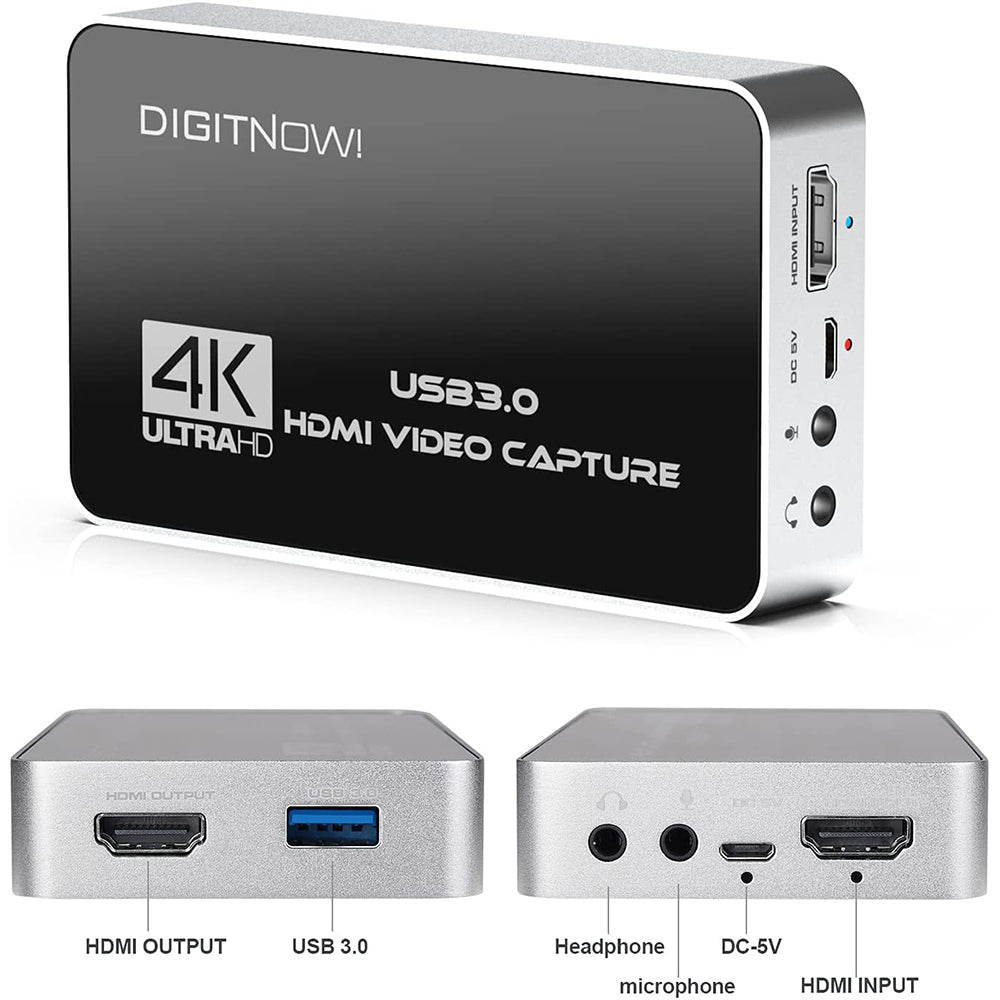 DIGITNOW HDMI Capture Card, 3.0 with Microphone and Earph