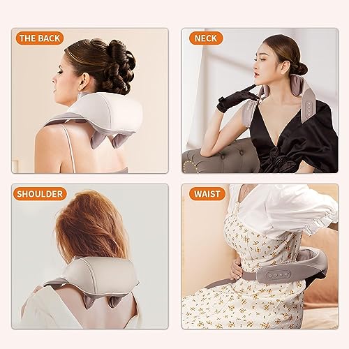 Cotsoco Shiatsu Back Neck and Shoulder Massager with Heat,Deep Tissue 4D  Kneading Pillow, Electric Full Body Massager for Shoulders,Legs,Foot,Body Muscle  Pain Relief,Gifts for Mom Dad 