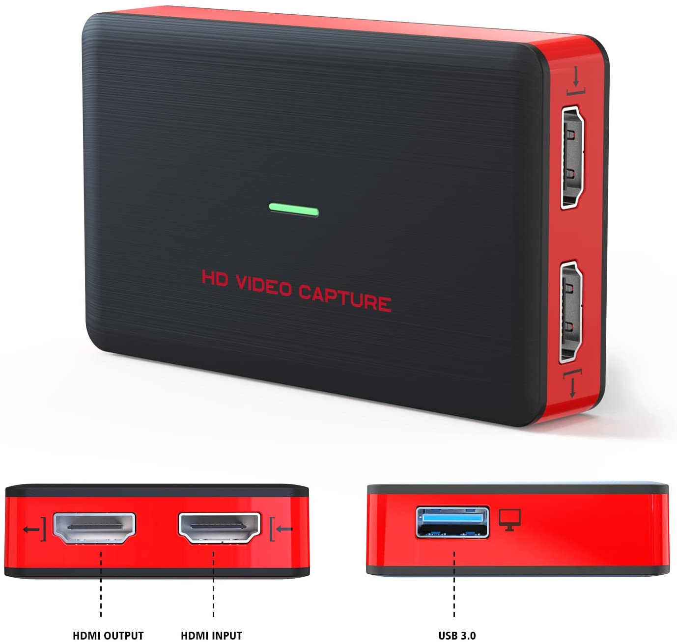 LiNKFOR Carte de Capture Vidéo USB 3.0 4K HDMI 2x1 Switch avec Télécommande  Loop HDMI 4Kp60&MIC+Audio Game Video Capture Card d'Acquisition en Direct