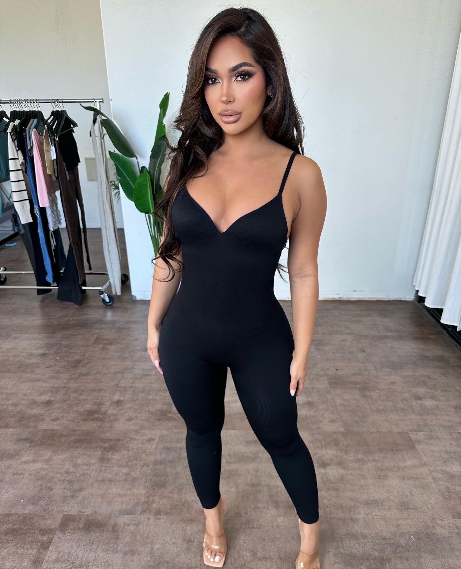Shelly Padded Jumpsuit (Black)