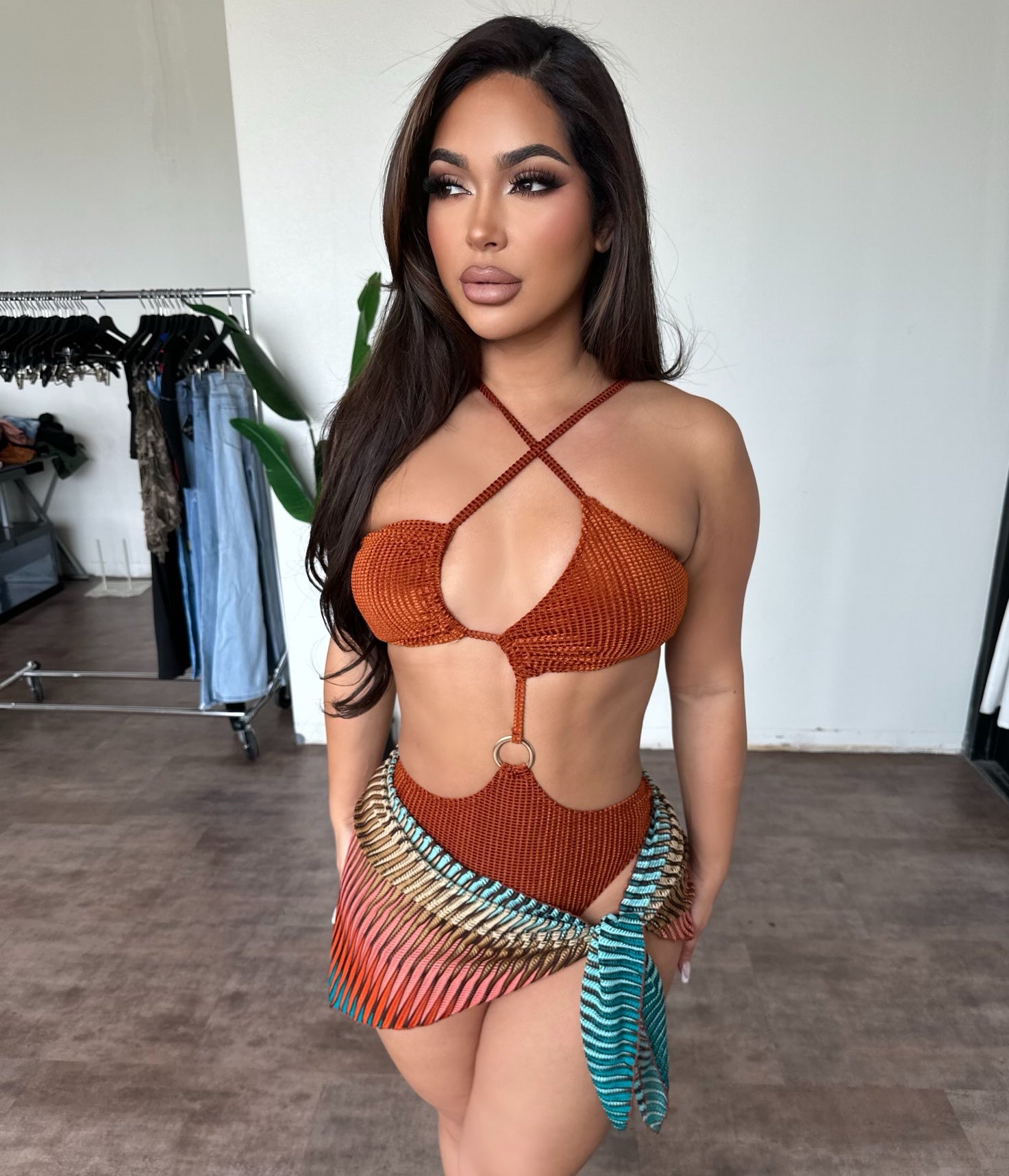 Gloria 2 Piece Bathing Suit(Rust)