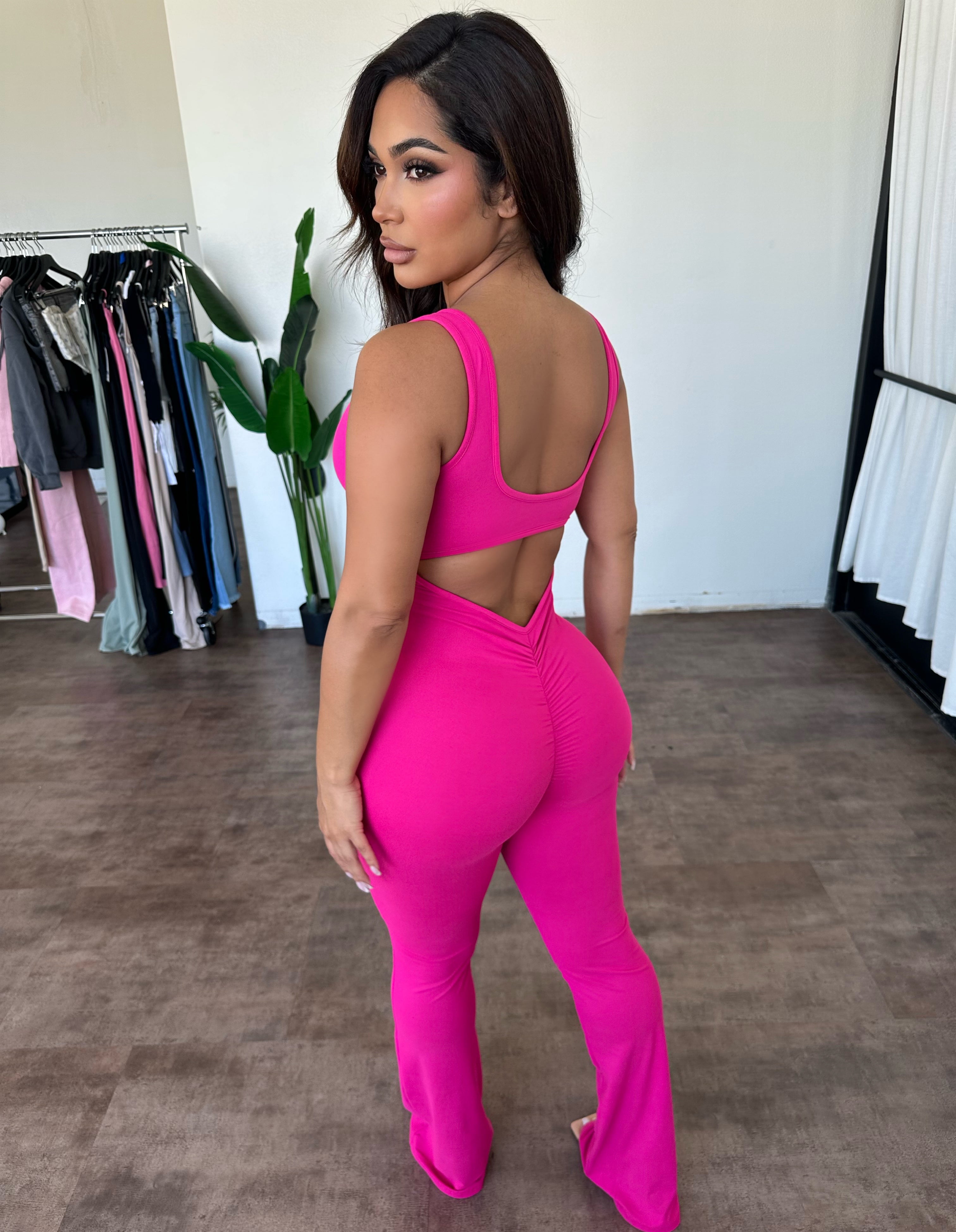 Hailey Jumpsuit (Fuschia)