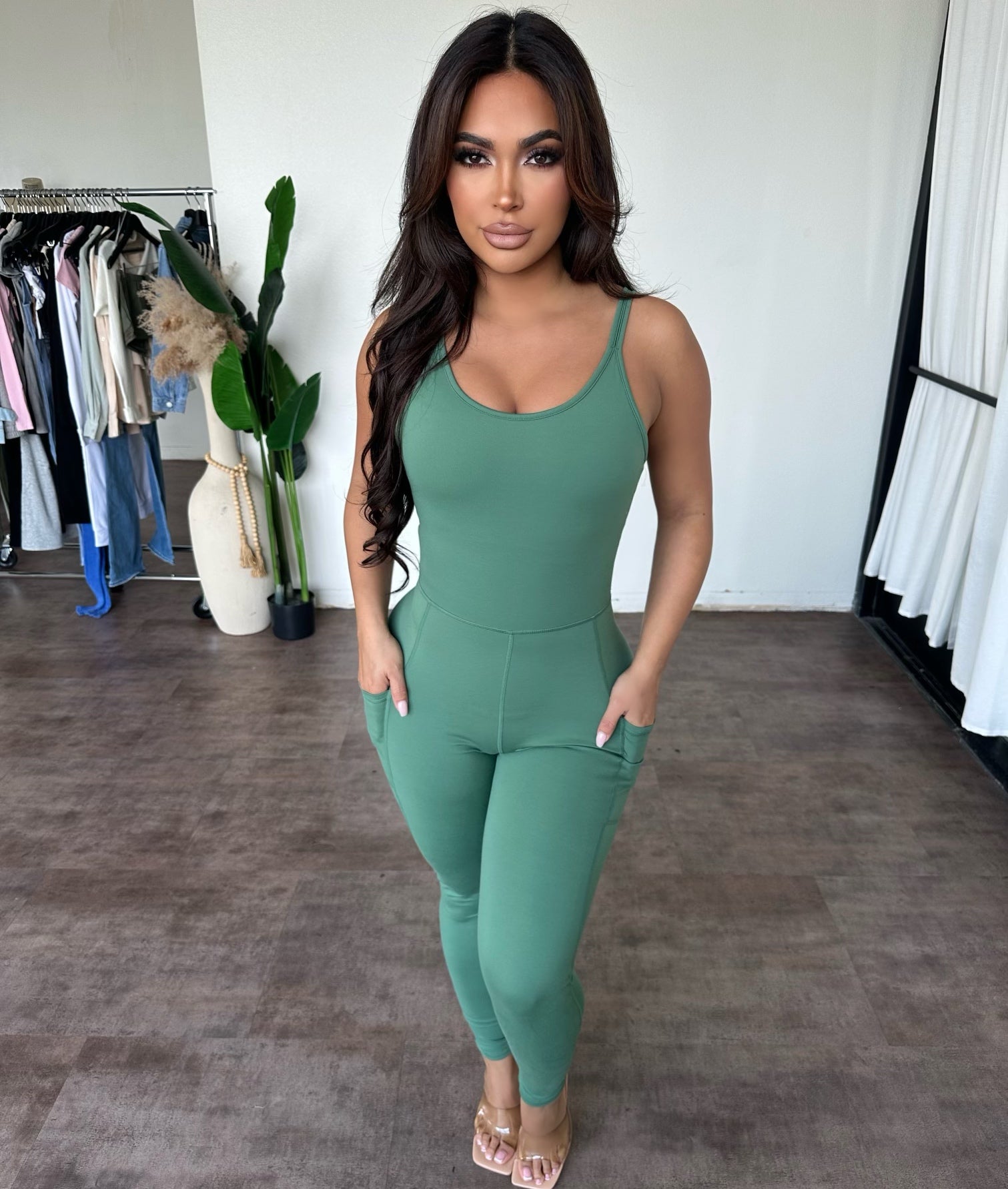 Sophia Jumpsuit (Dark Basil)