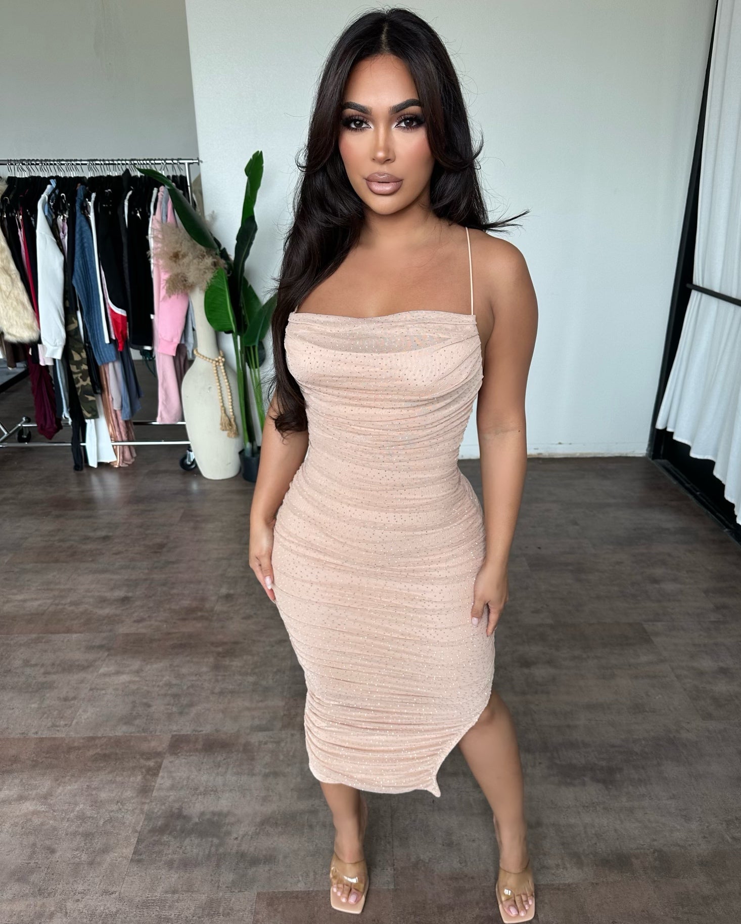 Nia Midi Dress(Nude)