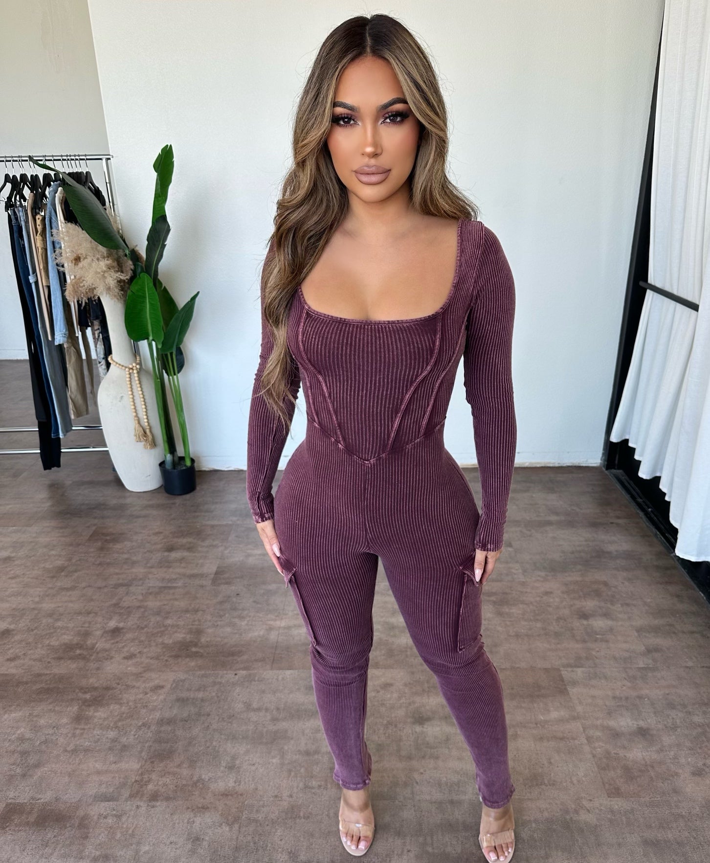 Vera Jumpsuit (Burgundy)