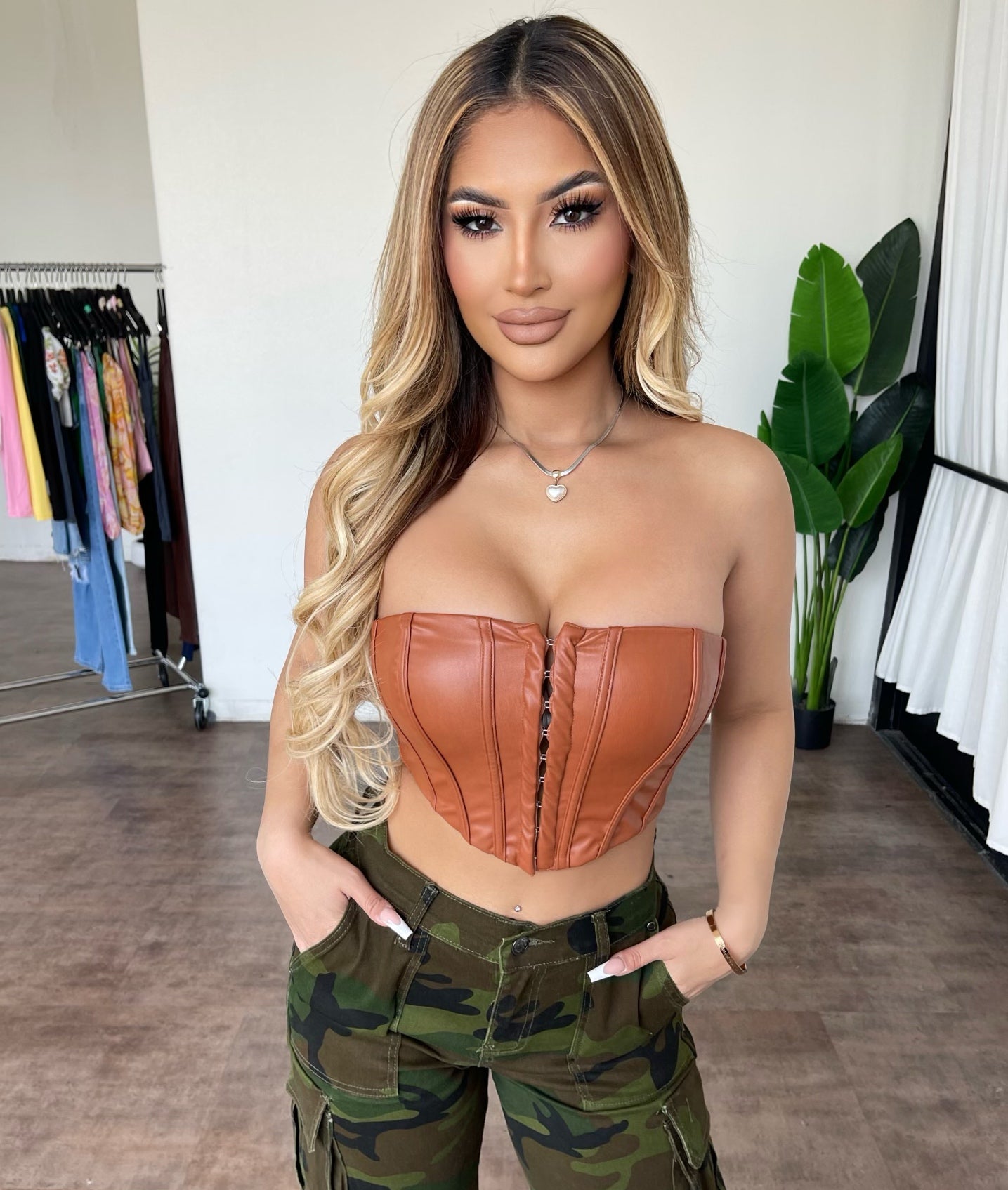 Jodie Corset Top(Dark Caramel)