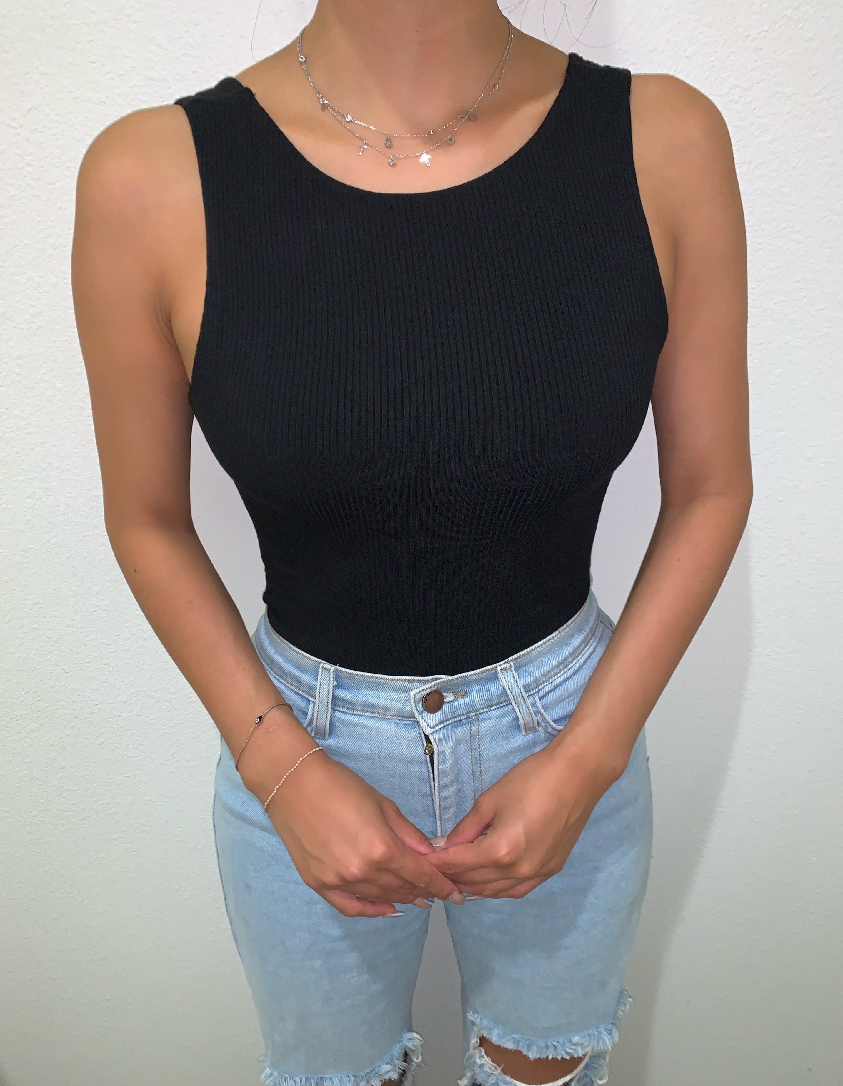 Daphne Tank Bodysuit(Black)FINAL SALE