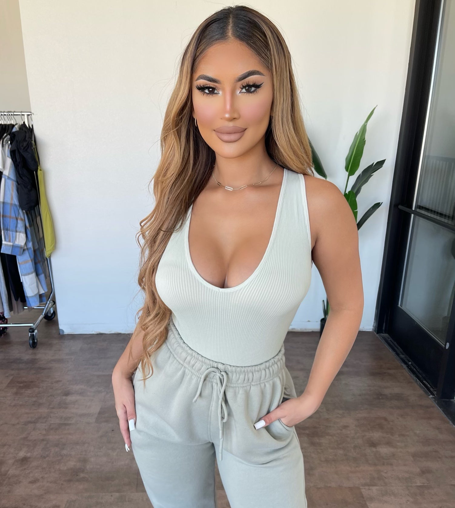 Esme Ribbed Bodysuit (Mist)